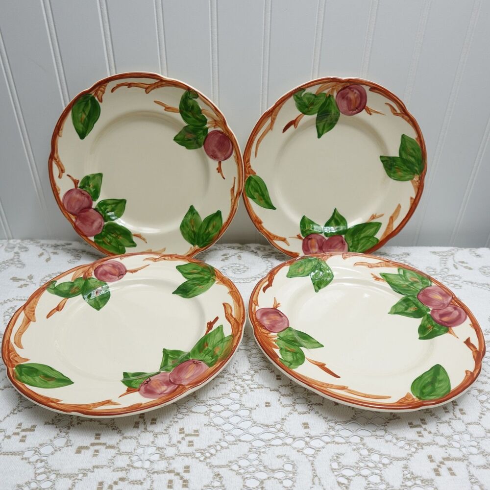 Set of 4 Vintage Franciscan Apple Pattern Earthenware Salad Plates